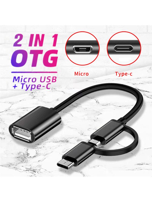 Adaptador Dos en Uno OTG line Type-C + Micro